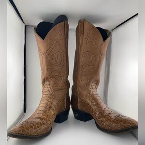 Vtg Larry Mahan Boot Collection Python snake Cowboy Boots men's 9D women's 10